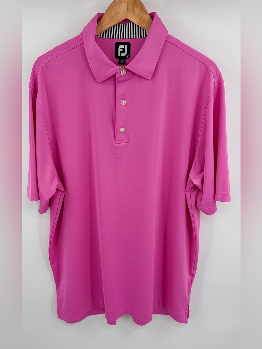 FootJoy pink 3 button golf performance polo men’s XL preppy athletic